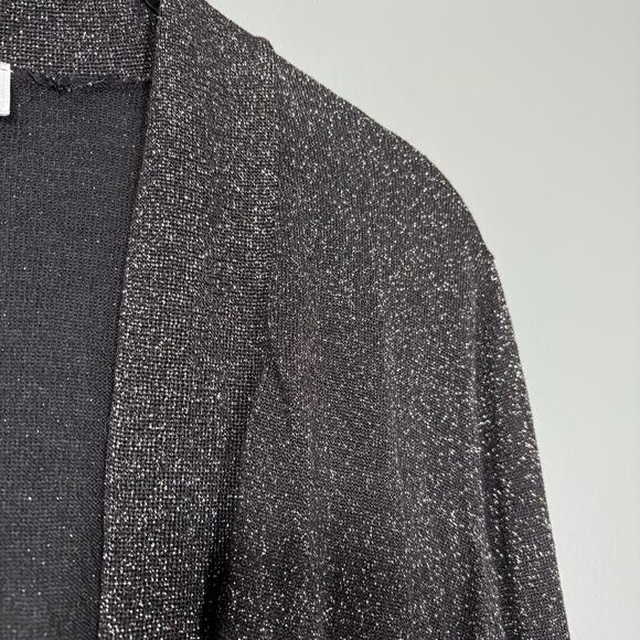 Avenue Black Glitter Glam Open Front Cardigan Sweater - 22/24 - Womens Plus Size - Picture 2 of 6